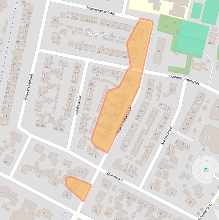 Kaart van postcodegebied 4413CX.