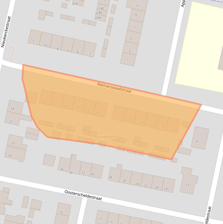 Kaart van postcodegebied 4413EP.