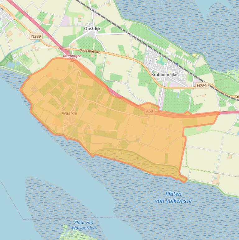 Kaart van postcodegebied 4414.