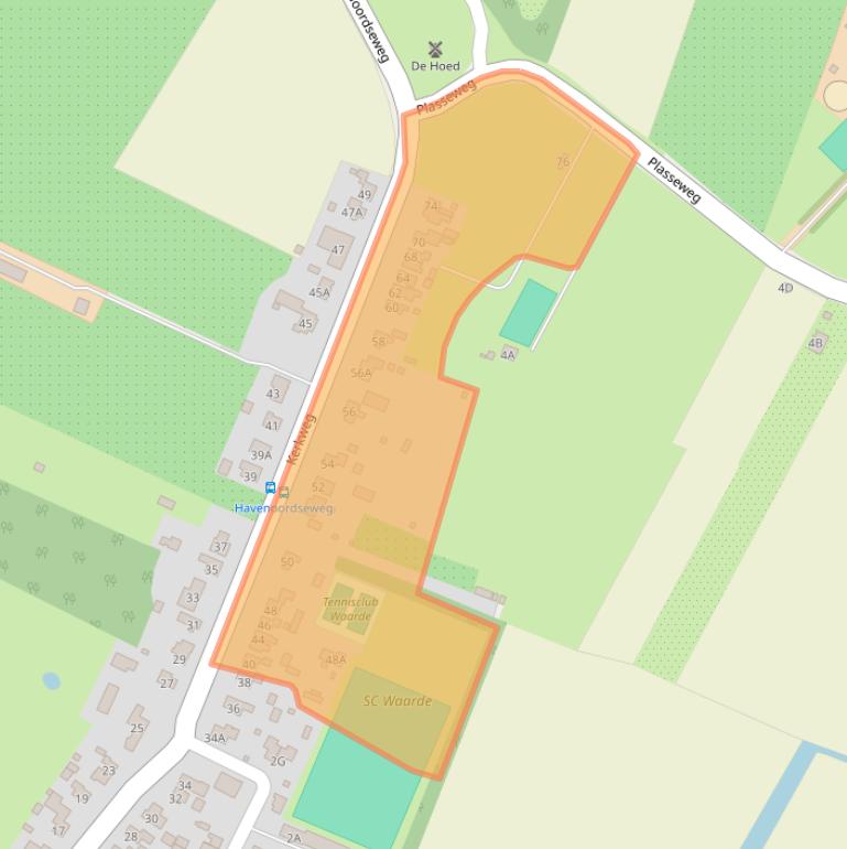 Kaart van postcodegebied 4414AD.