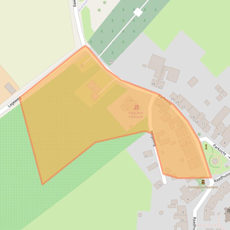 Kaart van postcodegebied 4414AE.