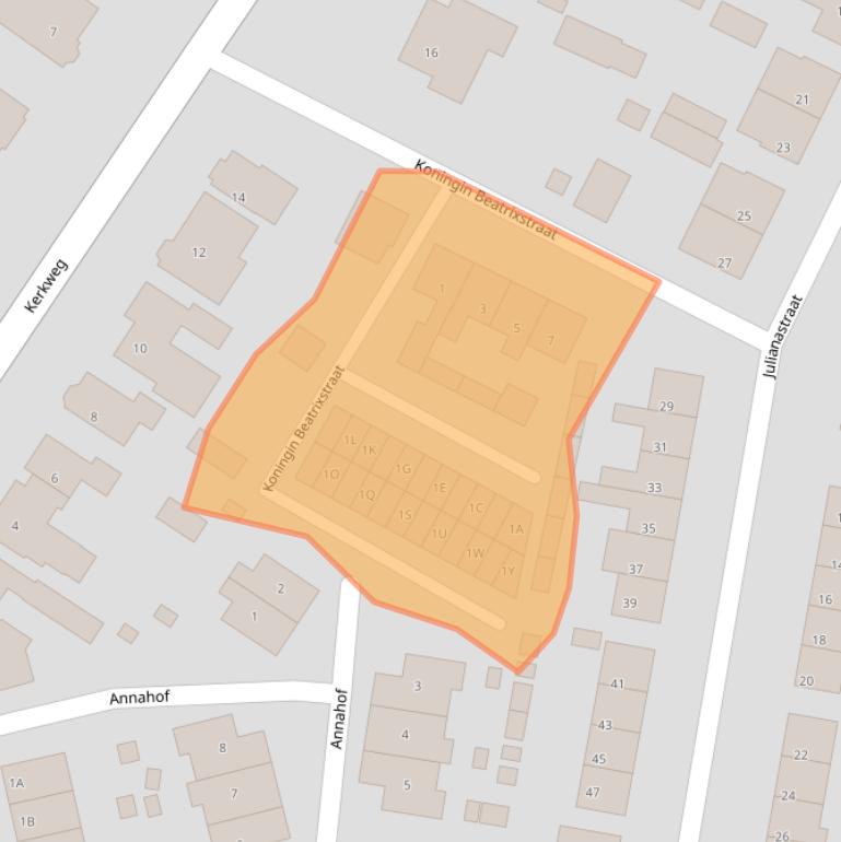 Kaart van postcodegebied 4414AN.