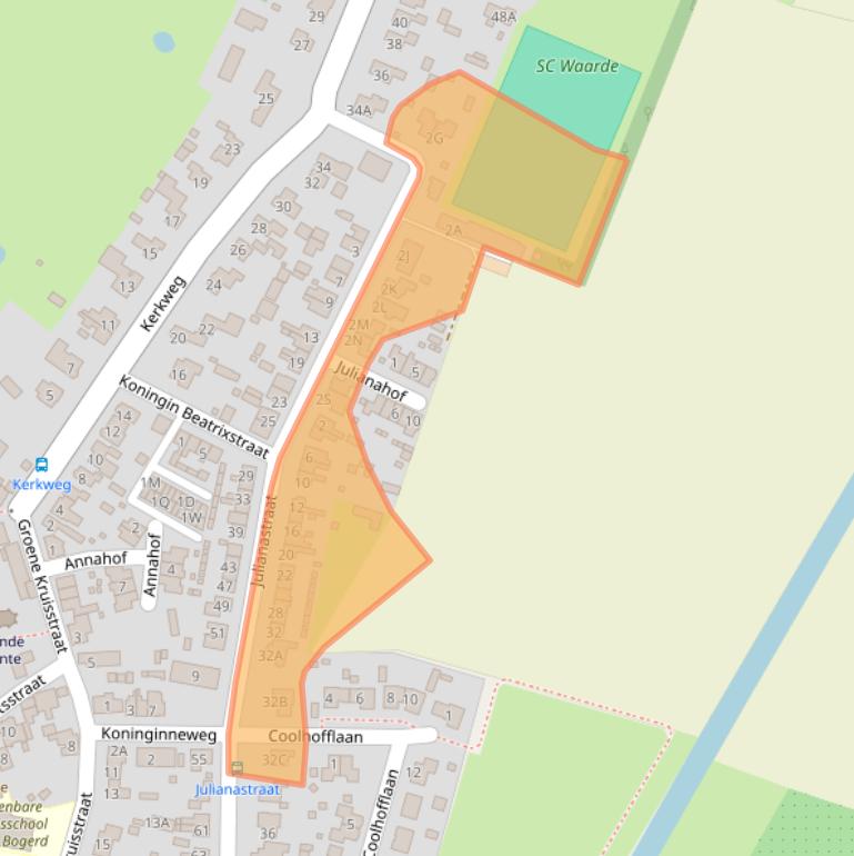 Kaart van postcodegebied 4414AT.