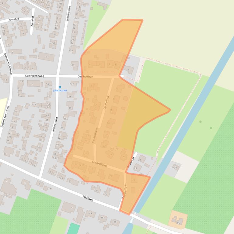 Kaart van postcodegebied 4414BK.