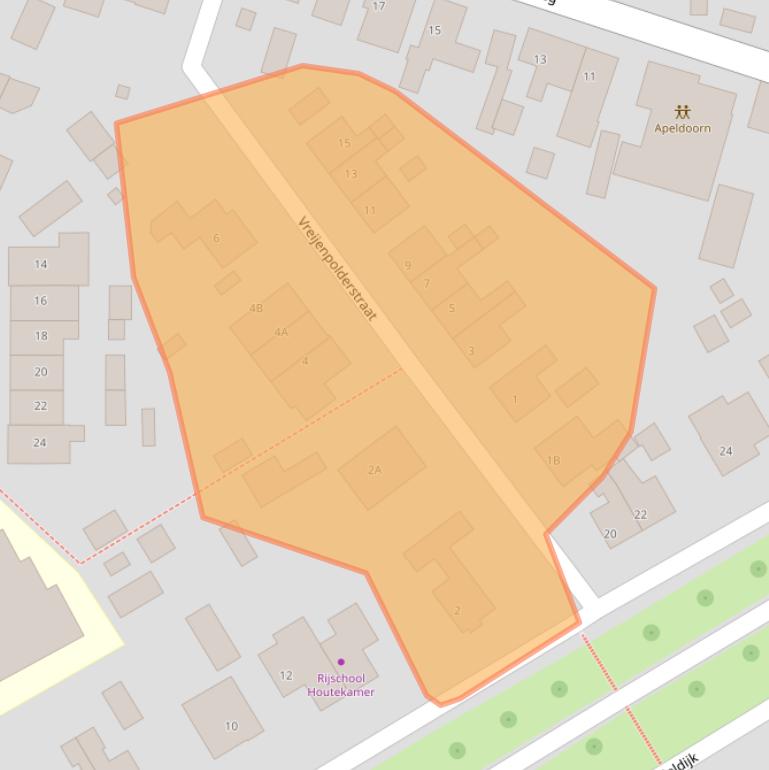 Kaart van postcodegebied 4415AH.