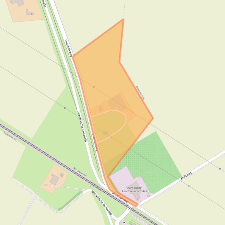 Kaart van postcodegebied 4415RZ.