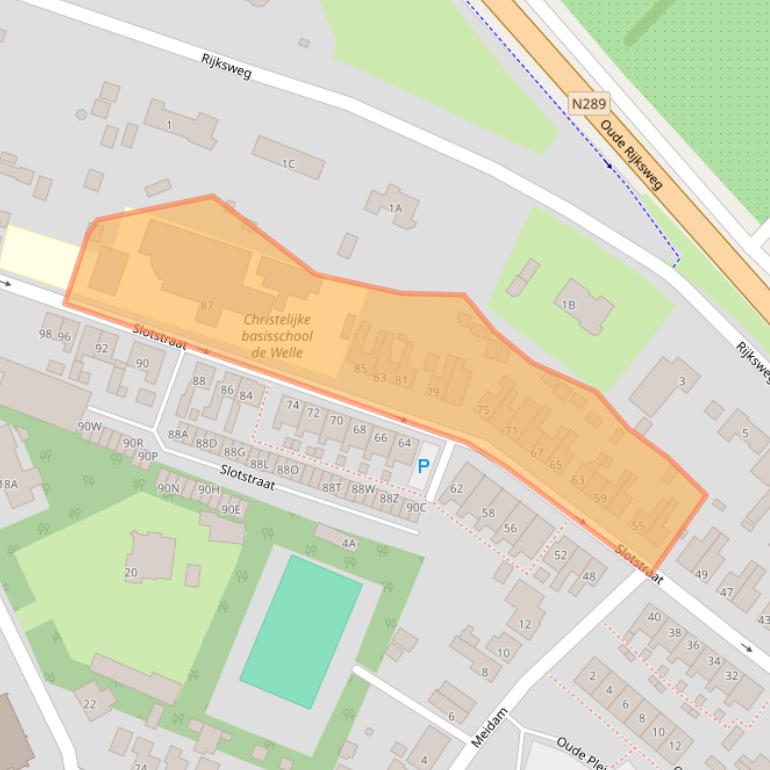 Kaart van postcodegebied 4416AT.