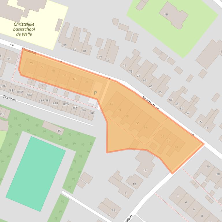 Kaart van postcodegebied 4416AW.