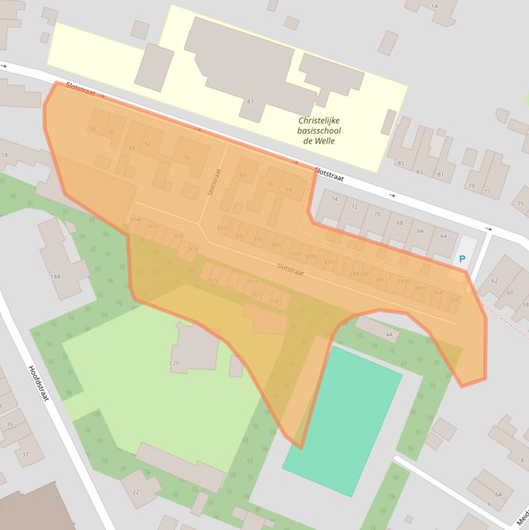 Kaart van postcodegebied 4416AX.