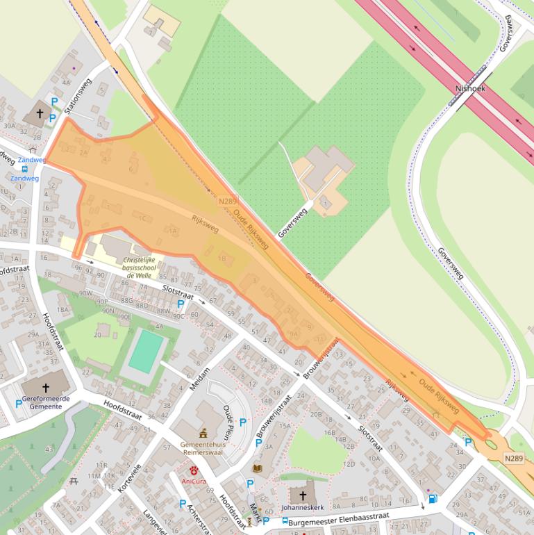 Kaart van postcodegebied 4416AZ.