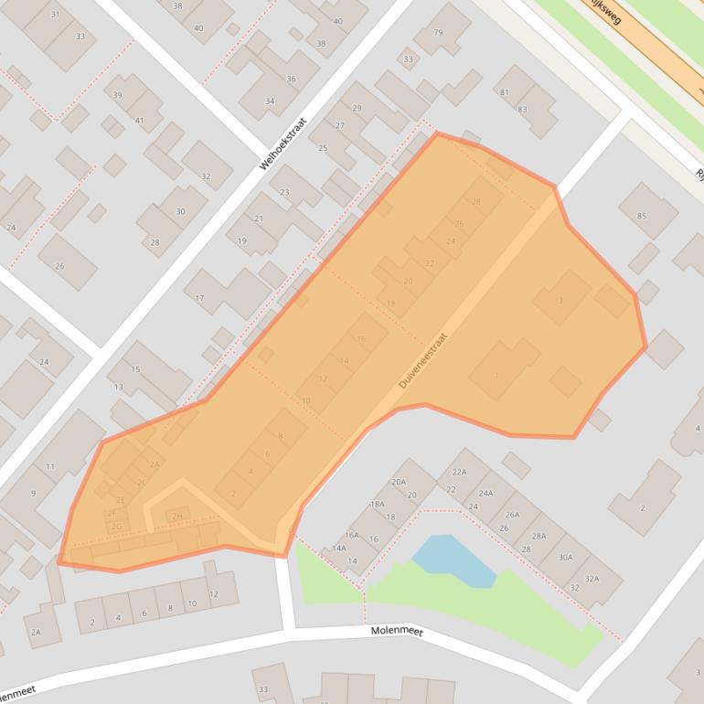 Kaart van postcodegebied 4416BE.