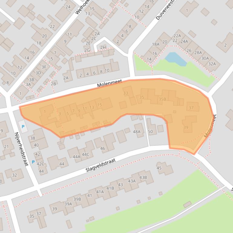 Kaart van postcodegebied 4416BX.