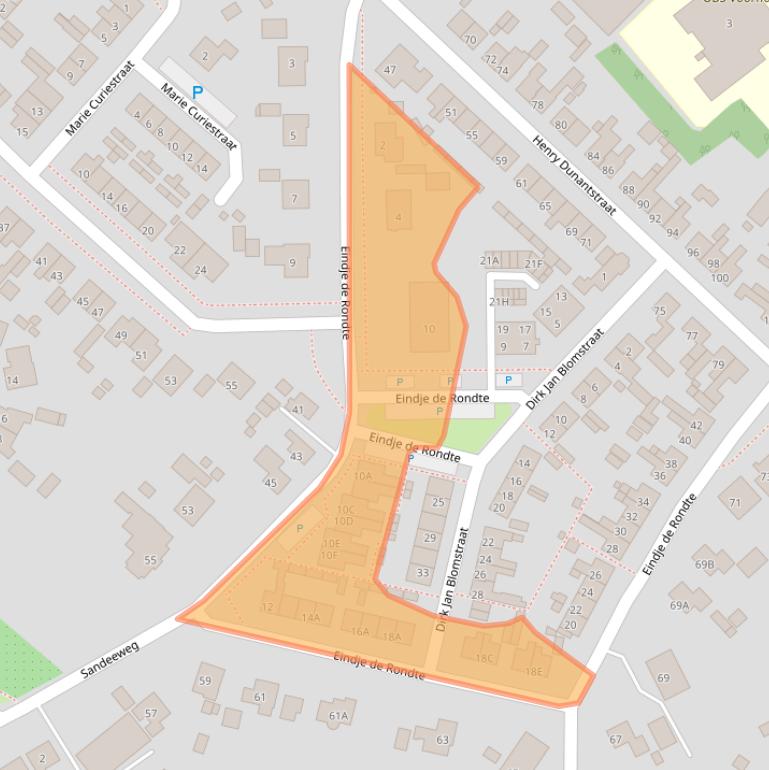 Kaart van postcodegebied 4416CS.