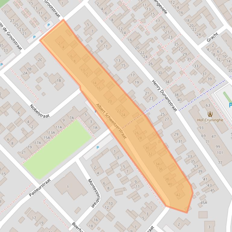 Kaart van postcodegebied 4416CX.