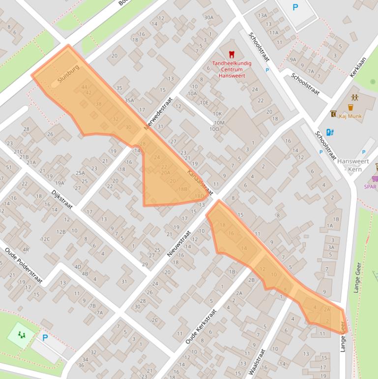 Kaart van postcodegebied 4417AJ.