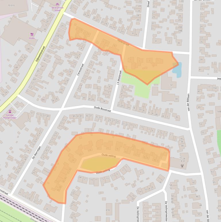 Kaart van postcodegebied 4421AW.