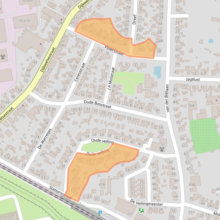 Kaart van postcodegebied 4421AX.