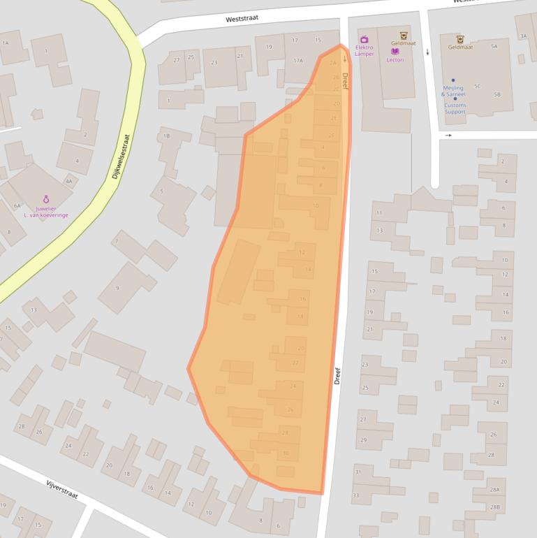 Kaart van postcodegebied 4421BA.