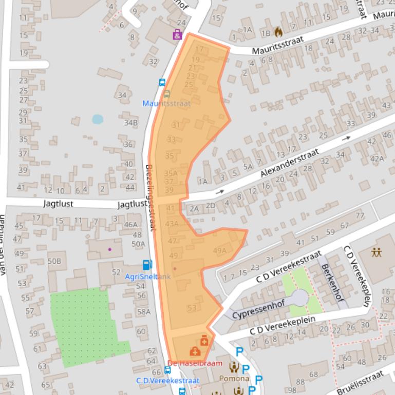 Kaart van postcodegebied 4421BN.