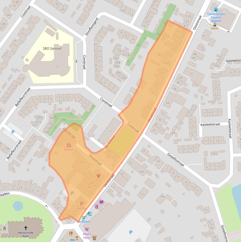 Kaart van postcodegebied 4421CZ.