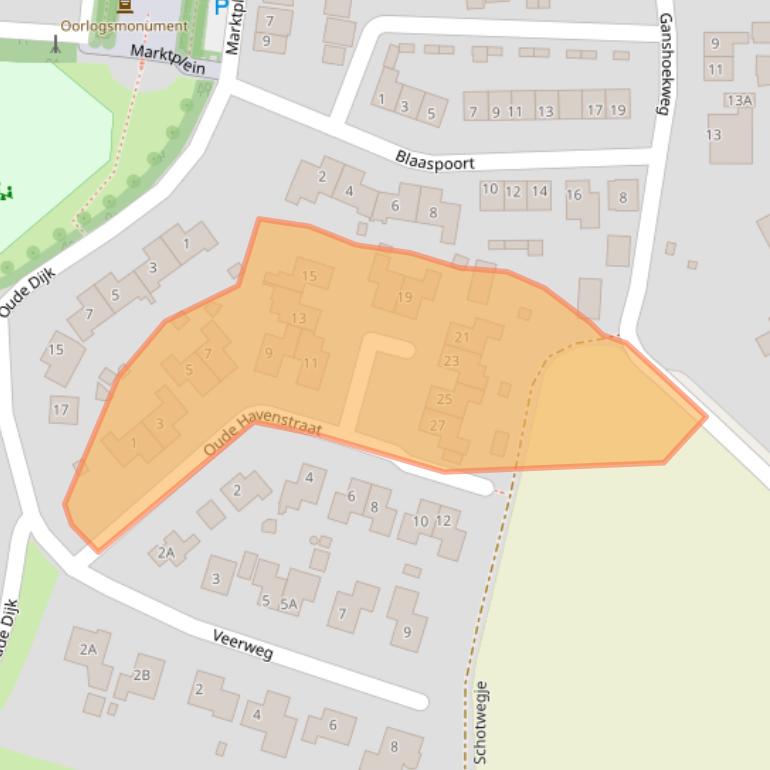 Kaart van postcodegebied 4421HZ.