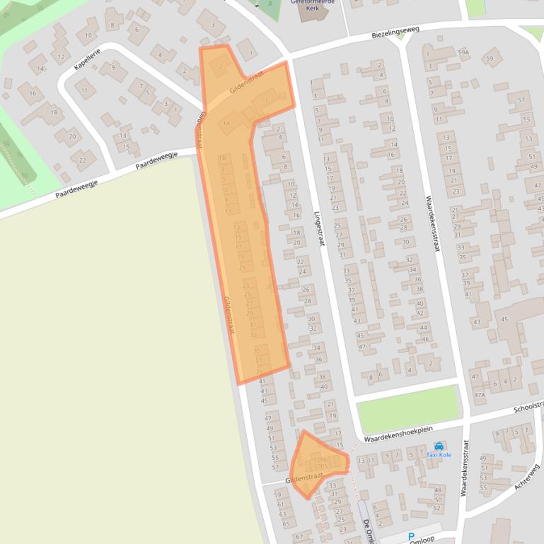 Kaart van postcodegebied 4421KT.