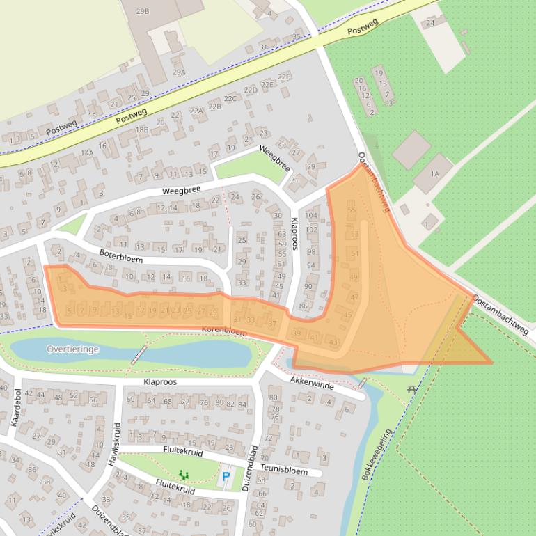 Kaart van postcodegebied 4421MH.