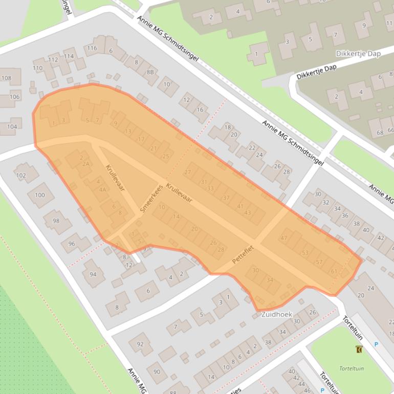 Kaart van postcodegebied 4421TC.