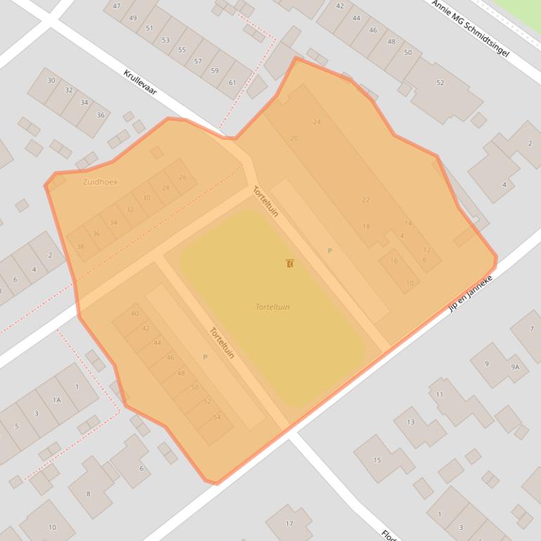 Kaart van postcodegebied 4421TE.