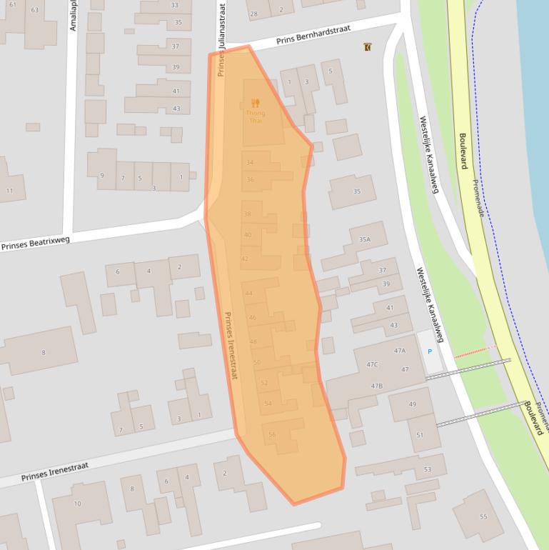 Kaart van postcodegebied 4424AW.