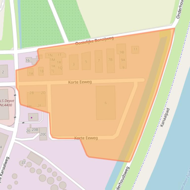 Kaart van postcodegebied 4424NA.