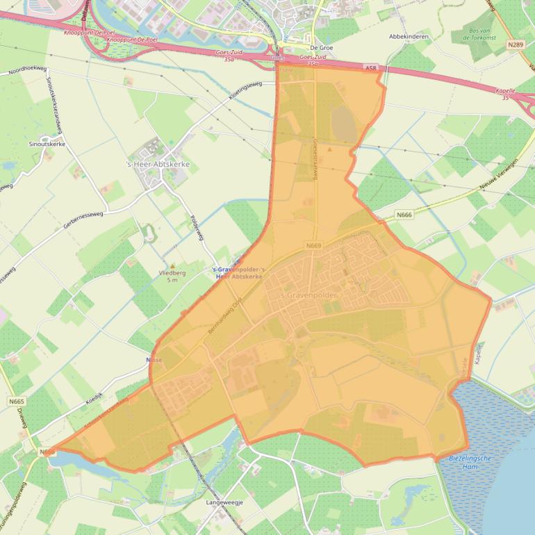 Kaart van postcodegebied 4431.