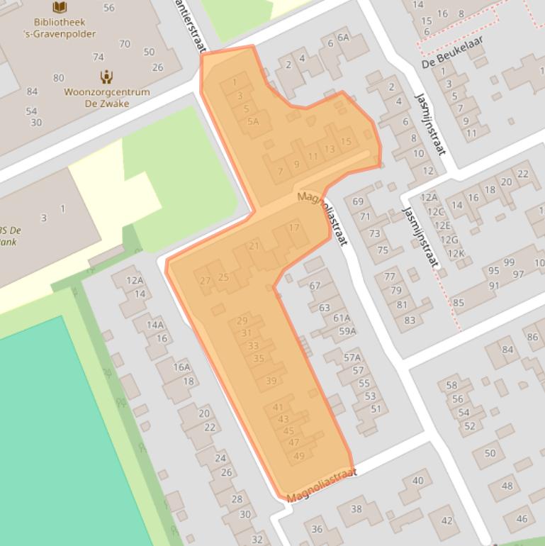 Kaart van postcodegebied 4431DN.