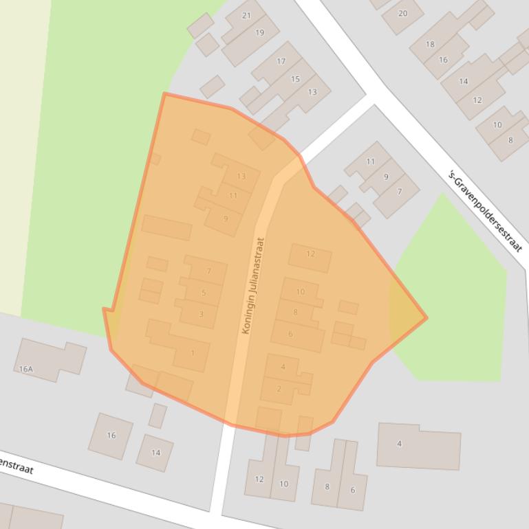 Kaart van postcodegebied 4433AE.