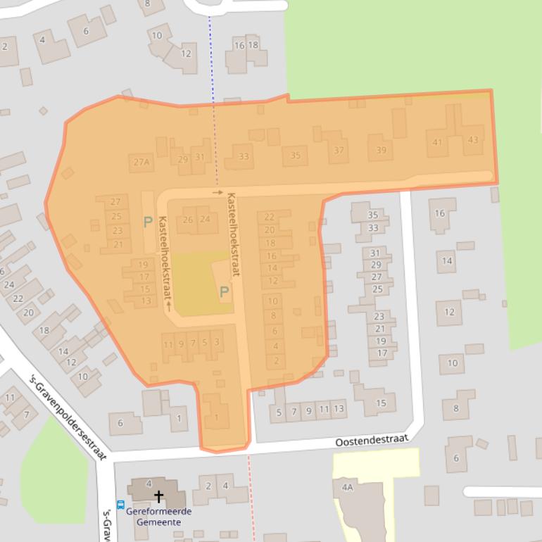 Kaart van postcodegebied 4433AJ.