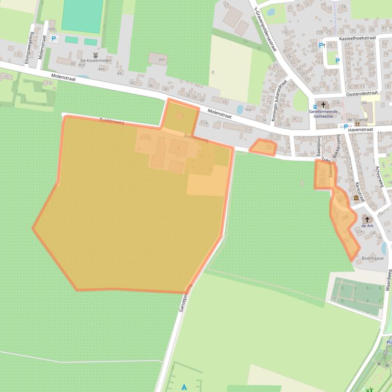 Kaart van postcodegebied 4433AR.