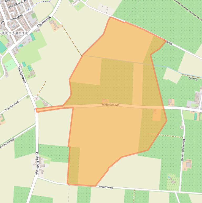 Kaart van postcodegebied 4433RZ.