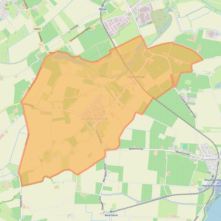 Kaart van postcodegebied 4434.