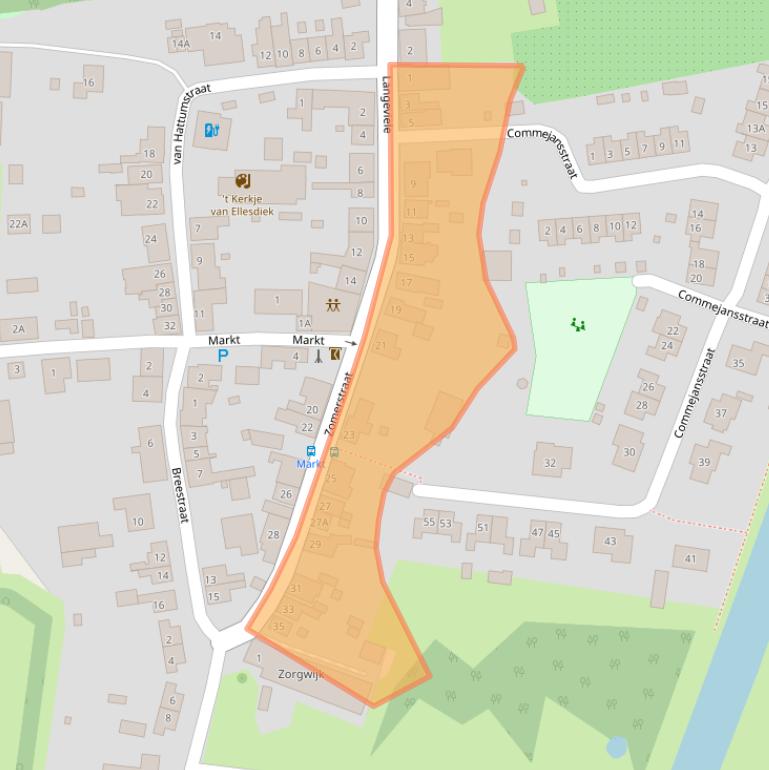 Kaart van postcodegebied 4437AD.