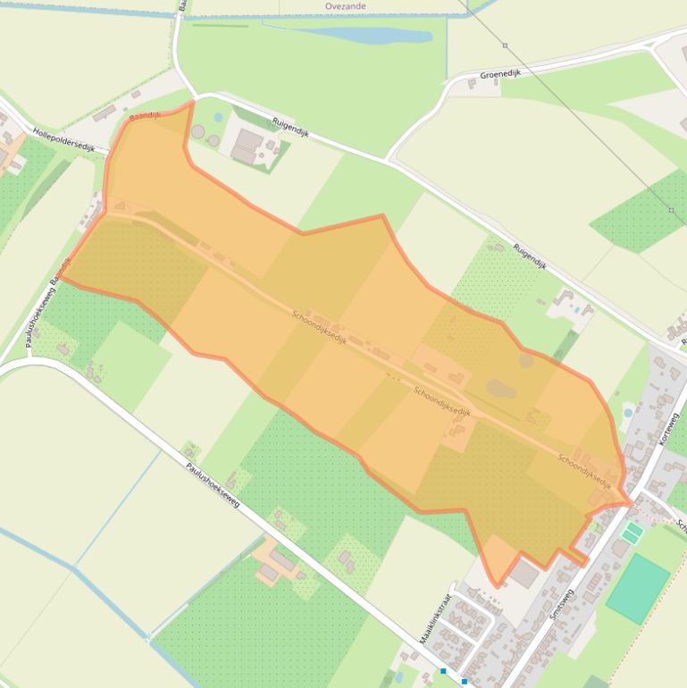 Kaart van postcodegebied 4438AD.