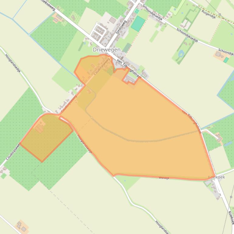 Kaart van postcodegebied 4438AL.