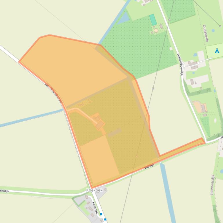 Kaart van postcodegebied 4438NH.