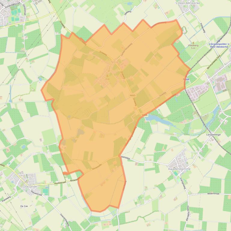 Kaart van postcodegebied 4443.