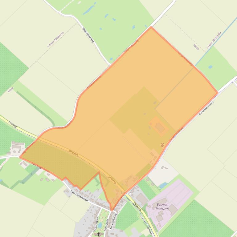 Kaart van postcodegebied 4443AH.