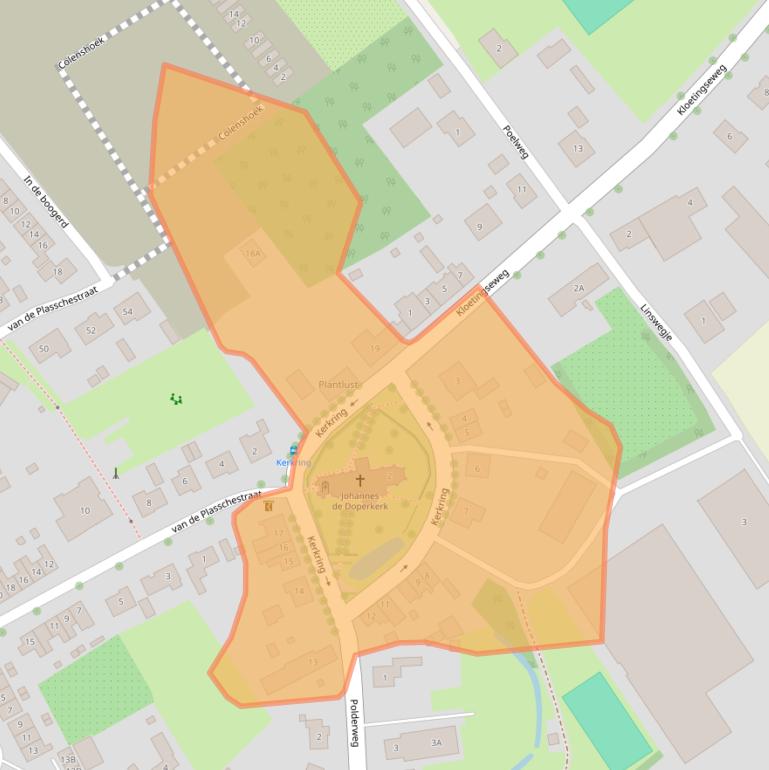 Kaart van postcodegebied 4444AB.