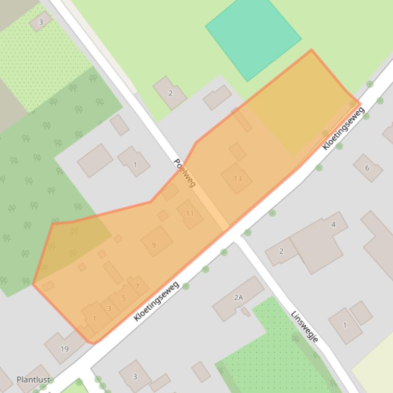 Kaart van postcodegebied 4444AC.