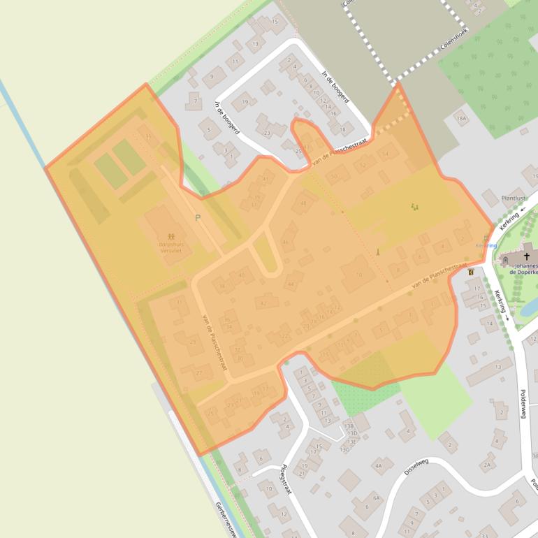 Kaart van postcodegebied 4444AG.