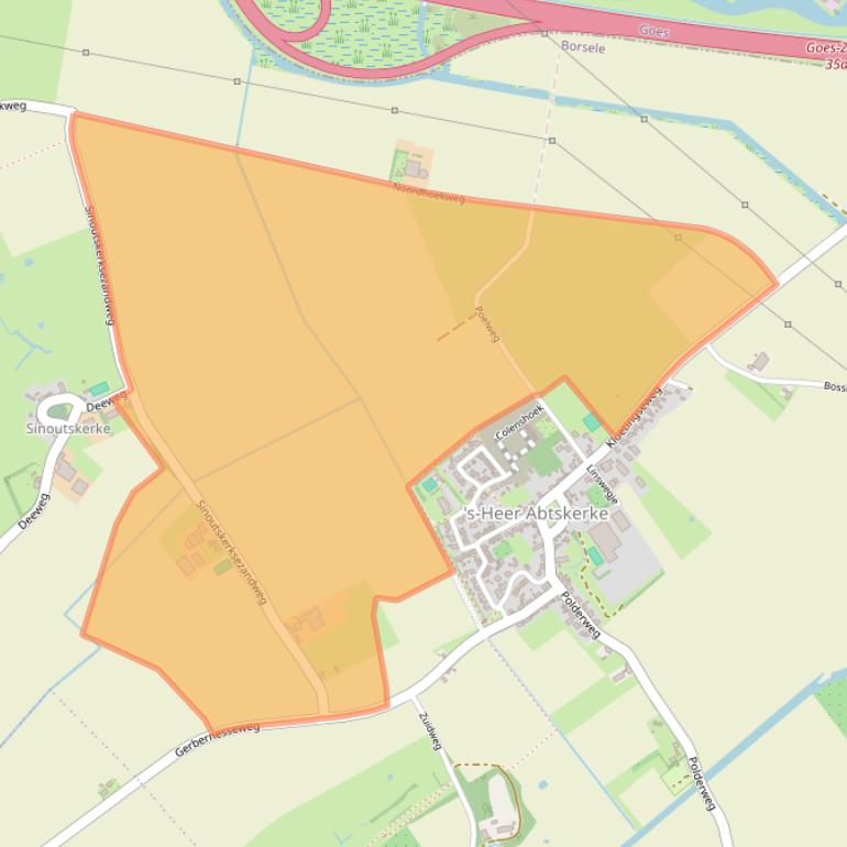 Kaart van postcodegebied 4444RS.