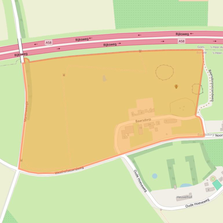 Kaart van postcodegebied 4444SN.