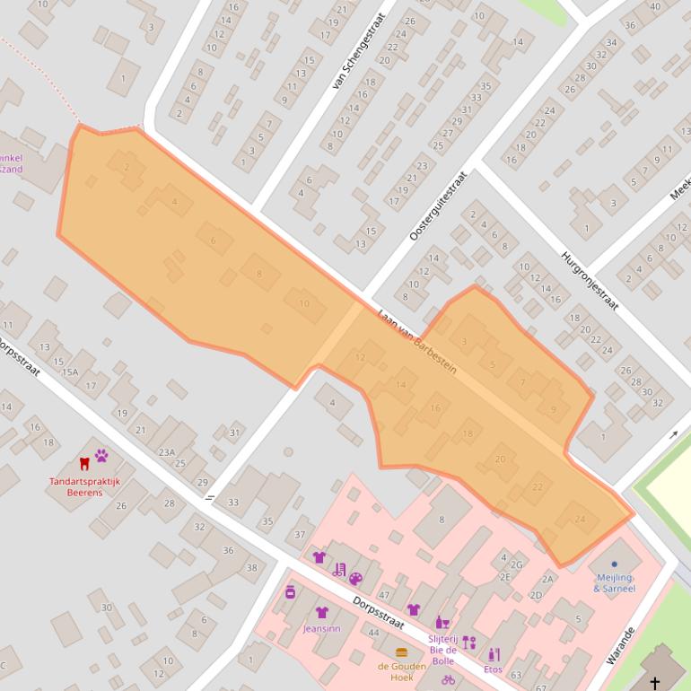 Kaart van postcodegebied 4451AH.